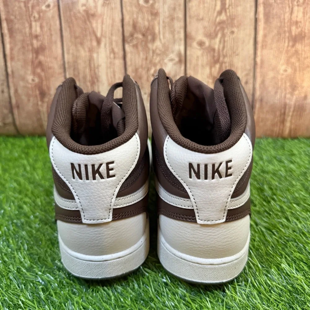 Nike Court Vision Mid NN Sneakers Mens size 10.5 Brown Light Bone Casual Shoes